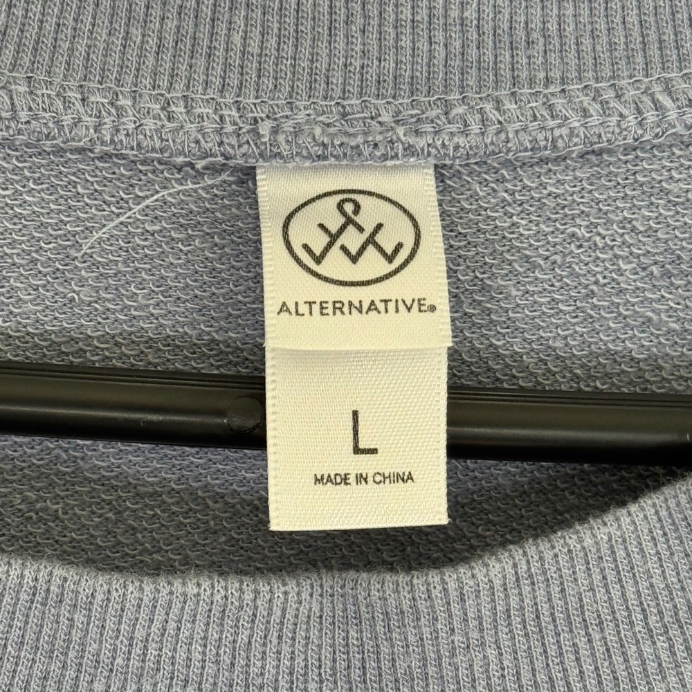 Alternative Blue Star Print Crewneck Long‎ Sleeve Pullover Sweatshirt Size Large - Picture 4 of 4